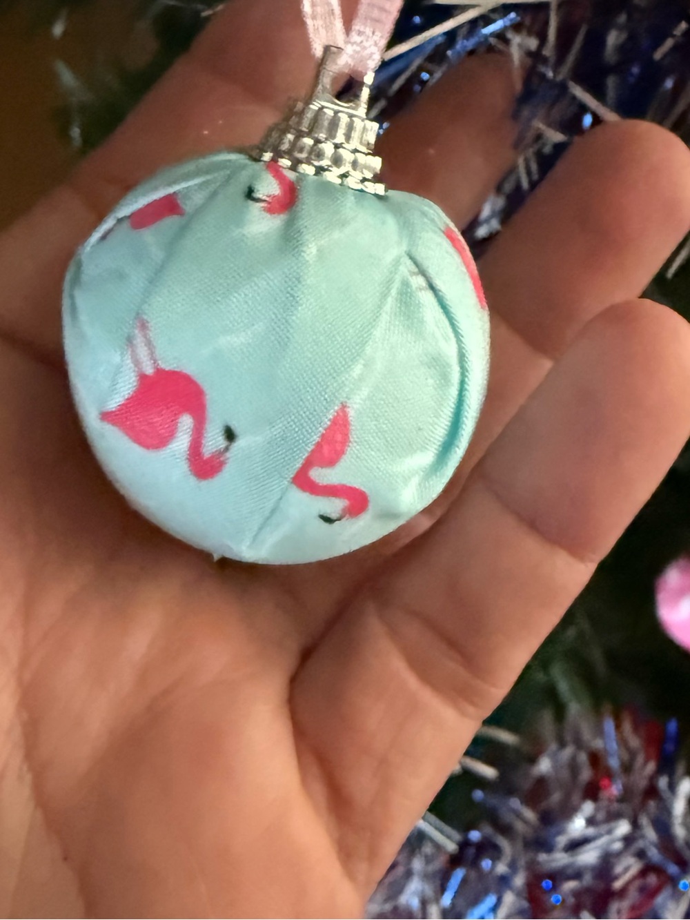 Summer & Flamingo themed Mini Fabric Ornament